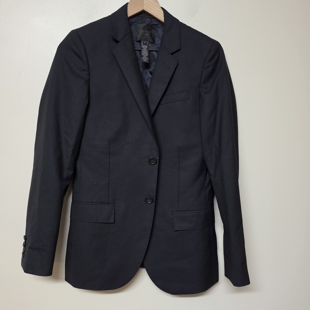 J.Crew Collection Navy Blazer Loro Piana Super 120s Wool 2-Button Womens Size 6